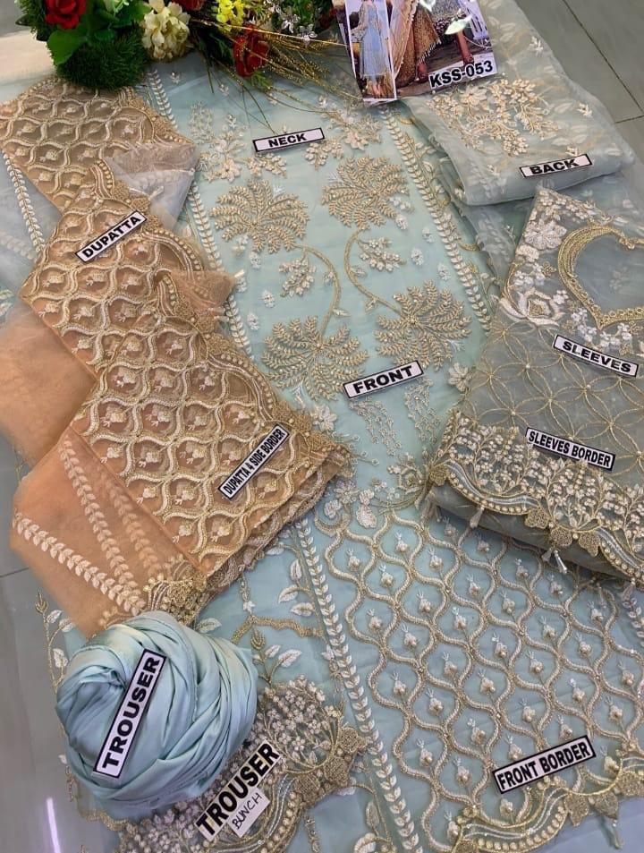 Brand:*AGHA NOOR*
*FABRIC DETAILS*
*SHIRT* ORGANZA
*DUPATTA* NET
*TROUSER* SLIK