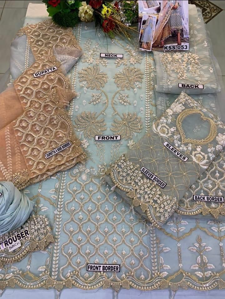 Brand:*AGHA NOOR*
*FABRIC DETAILS*
*SHIRT* ORGANZA
*DUPATTA* NET
*TROUSER* SLIK