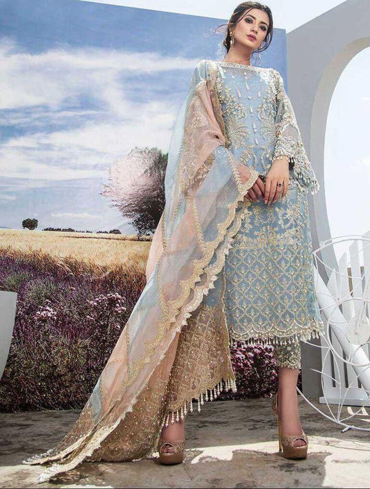 Brand:*AGHA NOOR*

*FABRIC DETAILS*

*SHIRT* ORGANZA
*DUPATTA* NET
*TROUSER* SLIK