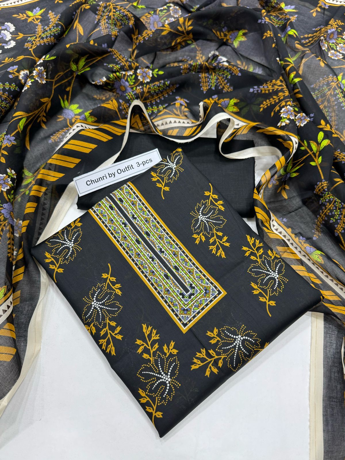 *CHUNRI BY OUTFIT💯 Original *Printed 3pc Collection*